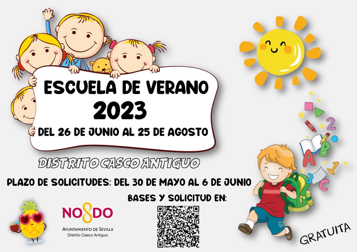 ☀️ Llega el verano a #TuDistrito Casco Antiguo con la #EscuelaDeVerano.

Inscripciones ⏩️ Del 30 de mayo al 6 de junio.