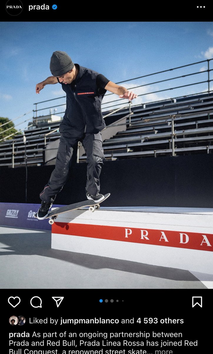 Imagine being the security guard kicking out the Prada skate team skating some wallride behind a warehouse