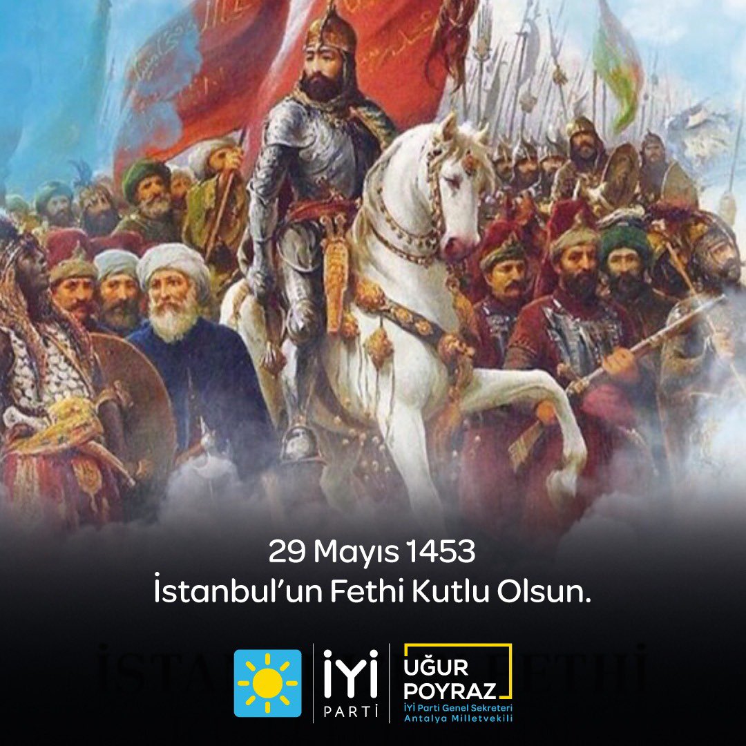 Muhteşem zaferin 570. yıl dönümünde, #İstanbulunFethi’ni kutluyor, Fetih ile bir çağ kapayıp yeni bir çağ açan, sadece şehri değil gönülleri de fethetmiş Cihan Hükümdarı Fatih Sultan Mehmet Han‘ı ve ordusundaki kahraman ecdadımızı rahmet ve minnetle anıyorum.