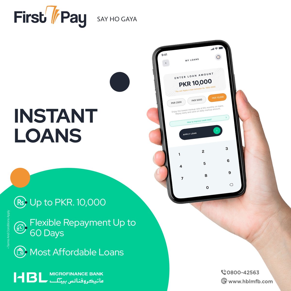 HBLMfBDigital's tweet image. Financial Freedom Made Easy with The All New FirstPay! 💸💪

Get Instant Loans up to Rs. 10,000 with Flexible 60-Day Repayment Options. Experience the Most Affordable Loans in Town!

Download Now!
onelink.to/hblmfbfp

#TheAllNewFirstPay #InstantLoans #Afforability