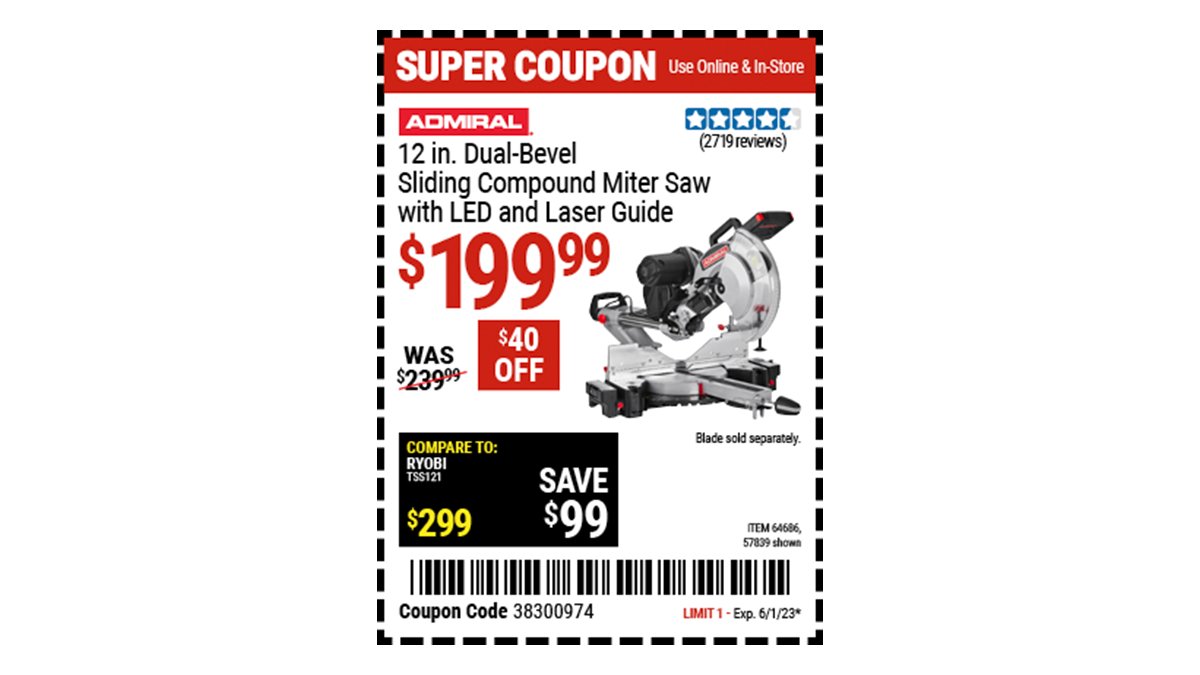 Harbor Freight on Twitter "Buy the ADMIRAL 12 In. DualBevel Sliding