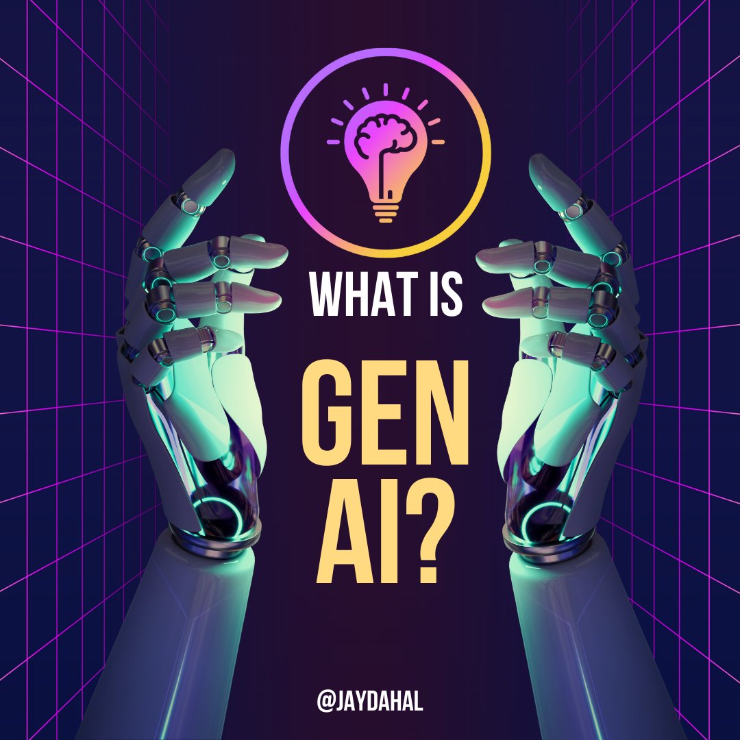 JayDahal's tweet photo. “AI” has been a Silicon Valley buzzword and if we dig deeper, we’ll see a lot of hype in GenAI or “Generative AI” To define it in plain English, it’s a type of AI  that focuses on creating new content, such as images, video, music, or text etc based on the data it’s consumed. https://t.co/iwZJJae6FR