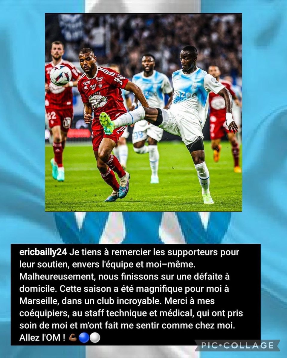 Eric Bailly 🇨🇮 annonce son départ de l’OM.