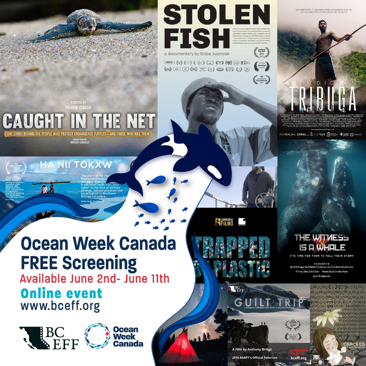 BCEFilmFestival's tweet photo. Ocean Week Canada FREE Film Screenings with BCEFF:
Dive into a Cinematic Voyage!
Join us virtually from June 2nd to June 11th for Ocean Week Canada, co-hosted by the @CANoceanlitCO   and @BCEFilmFestival .
https://t.co/HhCWKBNlca

#OceanWeekCanada #BCEFF #FilmScreenings https://t.co/hM63LWHH3d