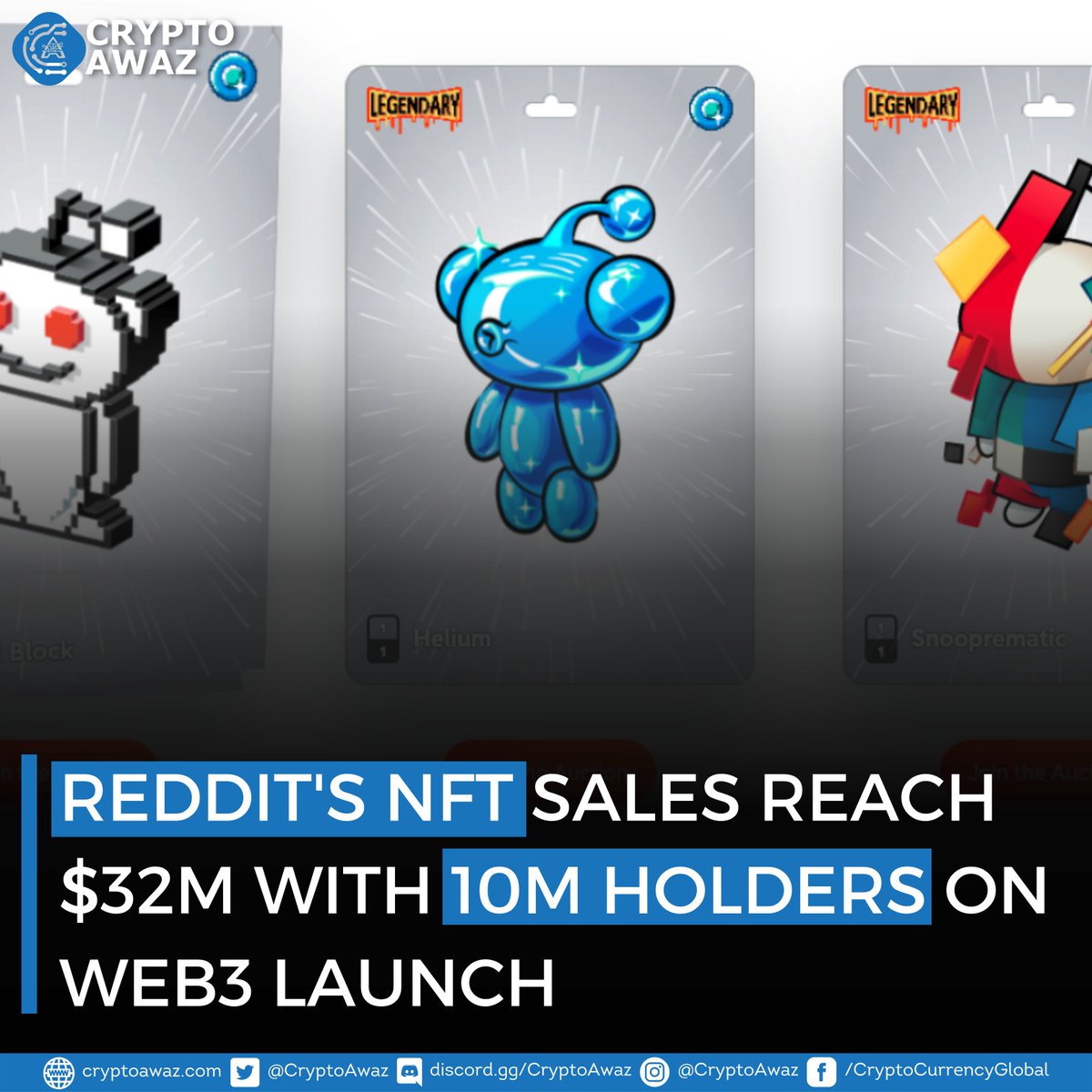 CryptoAwaz's tweet photo. Reddit is thriving with the success of Reddit collectibles. Launched in July 2022, the series of non-fungible tokens seems to be loved by their large community as they are unique, affordable, and stored on one of the most secure blockchain platforms, Polygon (MATIC). https://t.co/P1oR7sradZ