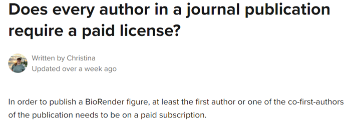 IAMichaelNelson's tweet photo. Rules changed *after* our lab's purchase. @BioRender requires the first author (NOT the PI/corresponding) to be an account holder for publication. Runs contrary to the increasingly collaborative nature of scientific publications.
#AcademicTwitter #bioimageanalysis @QuarepLimi https://t.co/ZeEq4agzA1