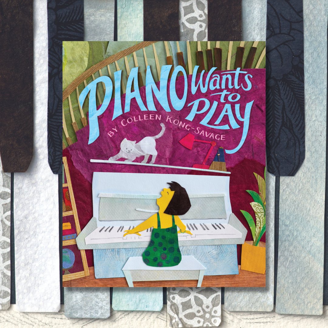 🎹 Cover reveal! We are tickled to reveal the cover of PIANO WANTS TO PLAY by <a href="/KongSavage/">Colleen Kong-Savage</a>! Through whimsical collages, this lyrical story about the enduring bond of musician and their instrument shows the magic and joy of music. On sale 3/5/24! 

Cover design by <a href="/MeliaParsloe/">Melia Parsloe</a>