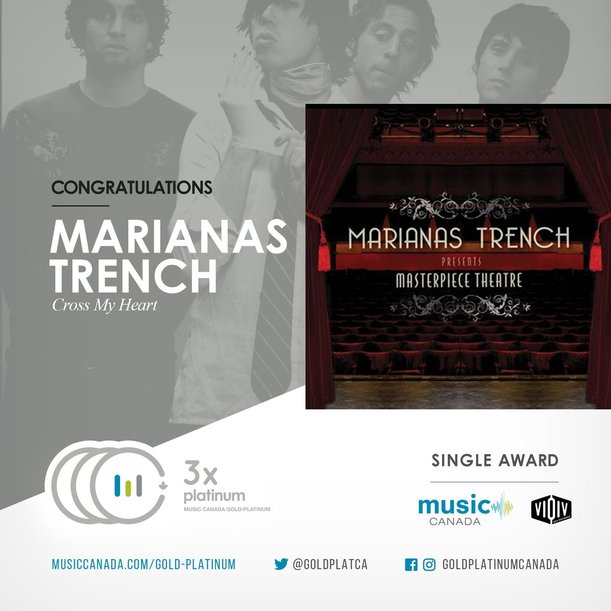 mtrench's tweet image. Cross My Heart has reached certified 3x Platinum! Thank you for listening, Trenchers ♥️🎸