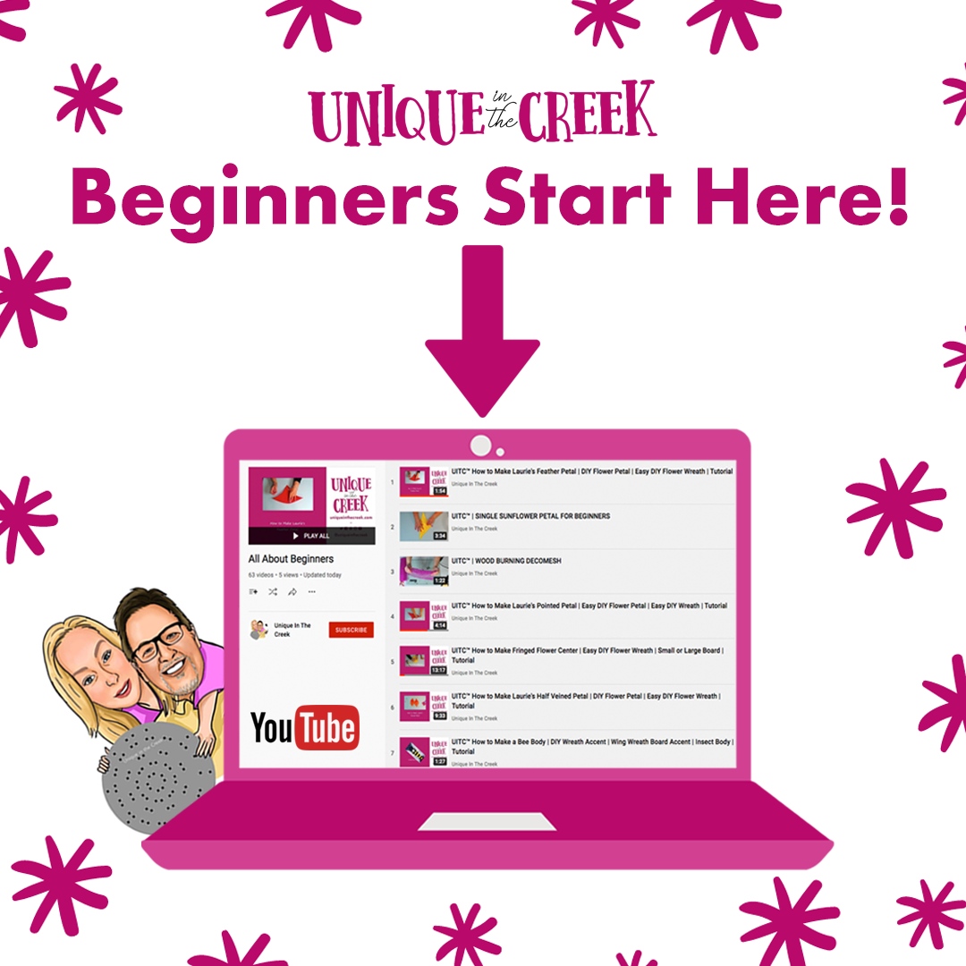 NEW to #wreath making? We've put together a YouTube playlist of 💥FREE💥 #DIY tips, tricks, techniques & hacks! Bookmark it!

#UITC 'All About Beginners' Playlist👇
go.uniqueinthecreek.com/starter-videos

#Imadethis #wreathmakers #crafting #DIY #DIYwreath