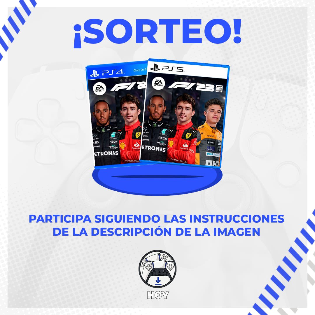 AlertaF1's tweet photo. ¿Quieres jugar el #F12023 antes que nadie?

Gracias a @LoTienesHOY LO REGALAREMOS para PS4 o PS5.

Lo único que tienes que hacer es:

🔁Dar RT
➕Seguir a @LotienesHOY 
🖼️Seguir a @AlertaF1 en IG

El ganador se anunciará el Domingo 4 de Junio tras el GP de España 🏎

🍀¡SUERTE!🍀 https://t.co/6fcMyktavo