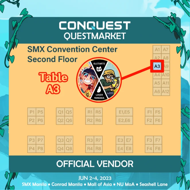 MERCH CATALOGUE FOR CONQUEST #CONQuest2023 ✨  See you at table A3! Will be tabling with @/LoserMangaka :>  #SeeYouInTheSkies #CQquestmarket23 #CQquestmarket