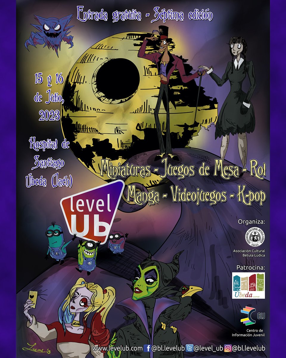 level_ub's tweet photo. Aquí el cartel de esta edición de Level Ub, con ilustración de @ire_a_ ¡Ven a Úbeda 15 y 16 de julio y pasa un finde diferente!
#ubeda #friki #levelub23 #diseñografico #ilustracion #juegosdemesa #rpg #videojuegos #cosplay #kpop #nbx https://t.co/jdKkJYFNQd