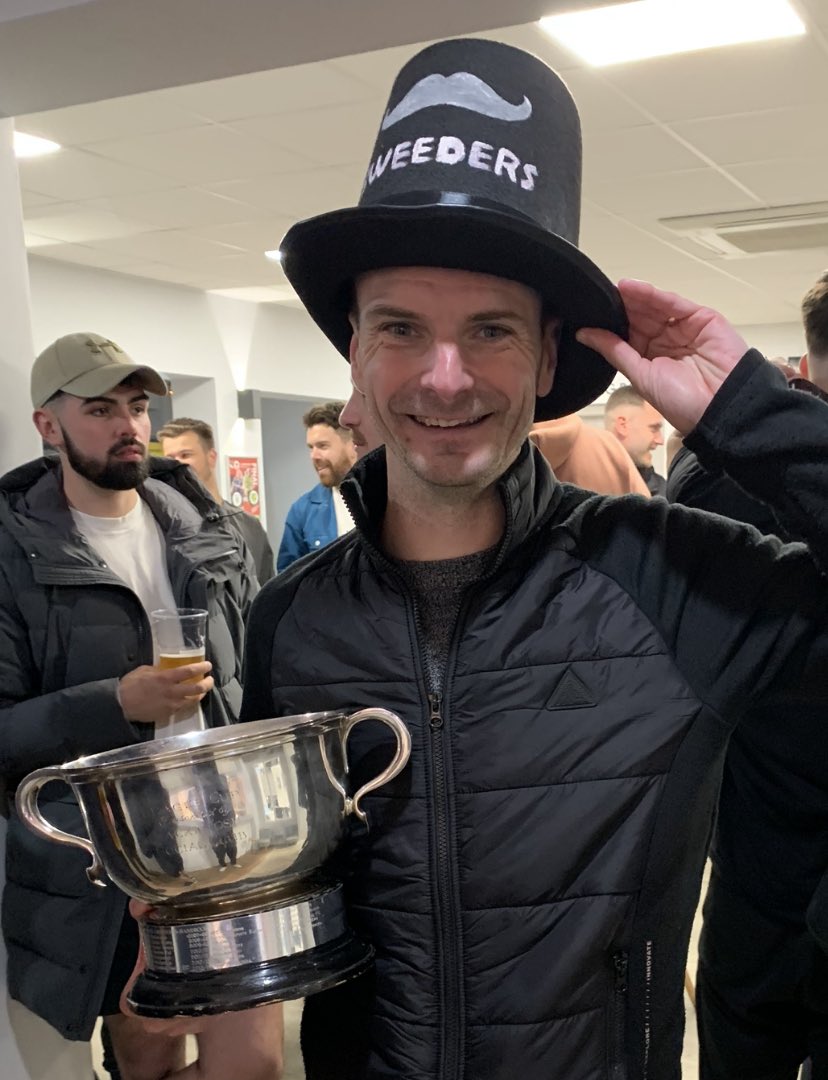 TLowthorpe's tweet photo. Football season is over, another Vets league title and a Sunday league cup added to the collection. #winnerswin #upthe🎩 https://t.co/TCX0KCoLma