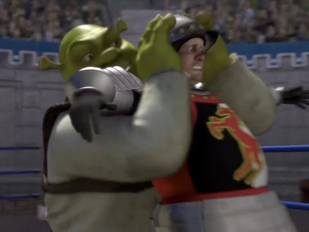 Shrek Fighting Knights