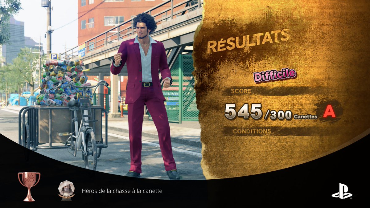 Jerome057's tweet photo. Yakuza: Like A Dragon
Héros de la chasse à la canette (BRONZE)
#PlayStationTrophy #PS5Share, #YakuzaLikeADragon https://t.co/qG8O0v3Qrn