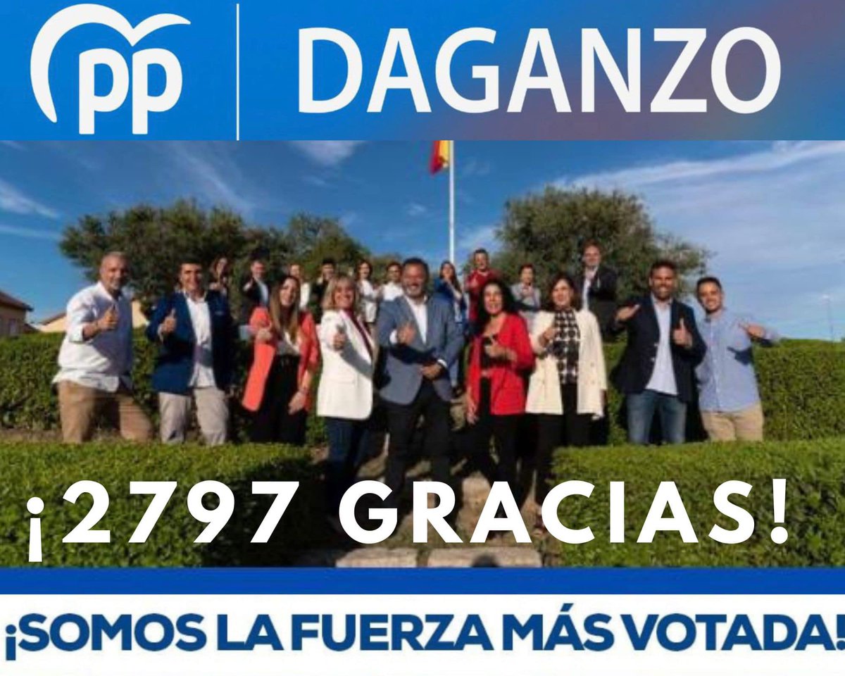 🔵 ¡Gracias Daganzo!

Hemos sido la fuerza más votada, logrando así la mayoría absoluta (49,81% de porcentaje). 

Solo podemos decir GRACIAS 

#daganzo #daganzodearriba #ppdaganzo #ppmadrid #nnggdaganzo #nnggmadrid #pasionpordaganzo #ilusionporDaganzo #experienciaygestion