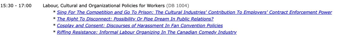 I'll be presenting on informal labour organizing in the comedy industry at <a href="/CCA_ACdC/">Canadian Communication Association (ACC-CCA)</a> tomorrow on an amazing panel. Come say hey! #CCA