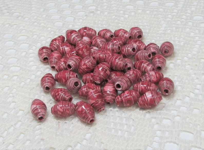 Paper Beads, Loose Handmade Jewelry Making Supplies Craft Supplies Red Plaid etsy.me/43fvWoG via @Etsy #thepaperbeadboutique #handmadebeads #plaidbeads #jewelrymakingsupplies