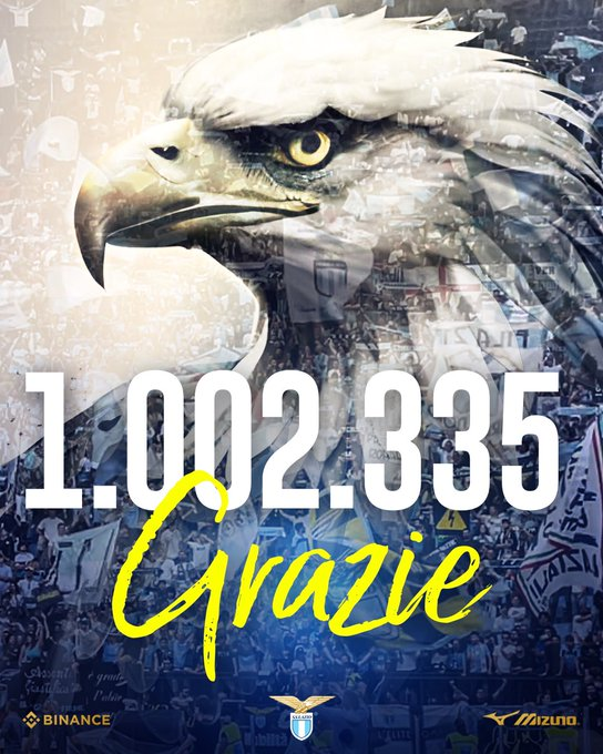 1.002.335 Lazio fans found their way to the Olimpico this season, good for an average of 52.750 Laziali... and the media still claim #Lazio has no fans in Rome. 🤍💙🇮🇹🦅