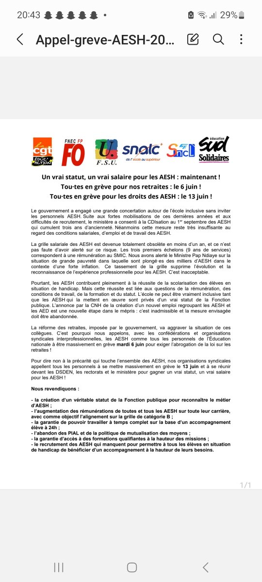 Grève #AESH 13 juin 2023 ✊️