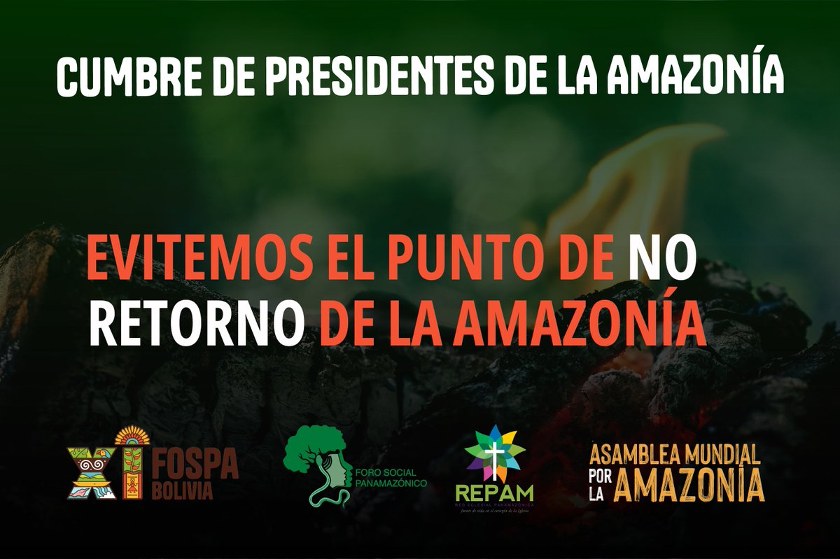 CENDABolivia's tweet image. #FOSPA #REPAM #AMA #cumbredepresidentes
𝐄𝐕𝐈𝐓𝐄𝐌𝐎𝐒 𝐄𝐋 𝐏𝐔𝐍𝐓𝐎 𝐃𝐄 𝐍𝐎 𝐑𝐄𝐓𝐎𝐑𝐍𝐎 𝐃𝐄 𝐋𝐀 𝐀𝐌𝐀𝐙𝐎𝐍𝐈́𝐀
𝟏𝟖 𝐏𝐫𝐨𝐩𝐮𝐞𝐬𝐭𝐚𝐬 𝐩𝐚𝐫𝐚 𝐥𝐚 𝐂𝐮𝐦𝐛𝐫𝐞 𝐝𝐞 𝐏𝐫𝐞𝐬𝐢𝐝𝐞𝐧𝐭𝐞𝐬 𝐝𝐞 𝐥𝐚 𝐀𝐦𝐚𝐳𝐨𝐧𝐢́𝐚
