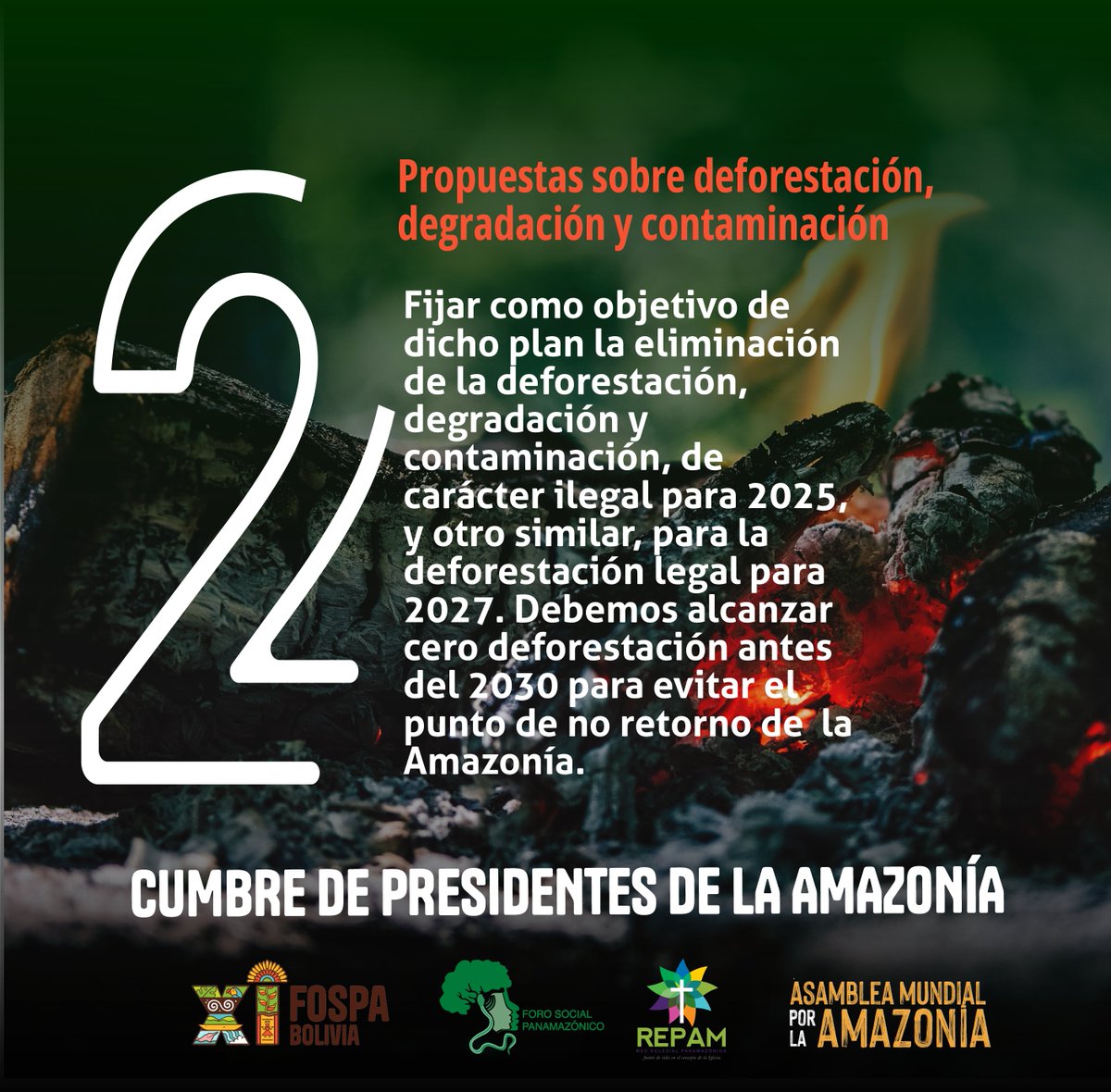 CENDABolivia's tweet image. #FOSPA #REPAM #AMA #cumbredepresidentes
𝐄𝐕𝐈𝐓𝐄𝐌𝐎𝐒 𝐄𝐋 𝐏𝐔𝐍𝐓𝐎 𝐃𝐄 𝐍𝐎 𝐑𝐄𝐓𝐎𝐑𝐍𝐎 𝐃𝐄 𝐋𝐀 𝐀𝐌𝐀𝐙𝐎𝐍𝐈́𝐀
𝟏𝟖 𝐏𝐫𝐨𝐩𝐮𝐞𝐬𝐭𝐚𝐬 𝐩𝐚𝐫𝐚 𝐥𝐚 𝐂𝐮𝐦𝐛𝐫𝐞 𝐝𝐞 𝐏𝐫𝐞𝐬𝐢𝐝𝐞𝐧𝐭𝐞𝐬 𝐝𝐞 𝐥𝐚 𝐀𝐦𝐚𝐳𝐨𝐧𝐢́𝐚
