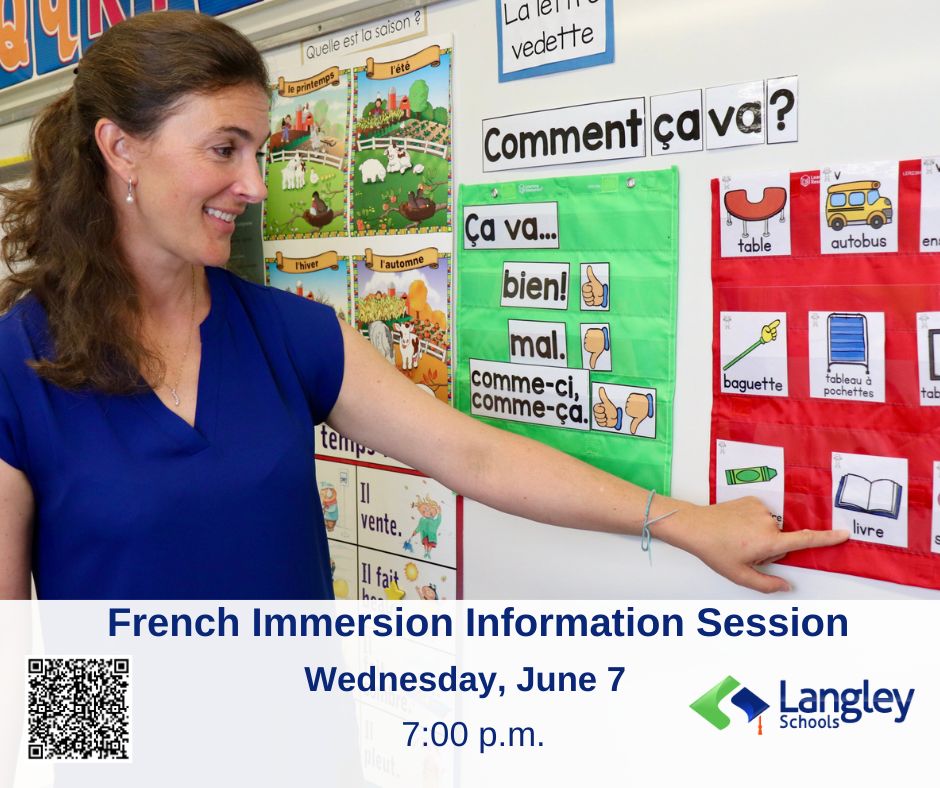 Is your child interested in learning and communicating in French? Families are invited to attend a French Immersion parent info session June 7 at 7 p.m. at the School Board Office to learn about this choice program. Read more here: ow.ly/Rsq550Oy3gA #Think35