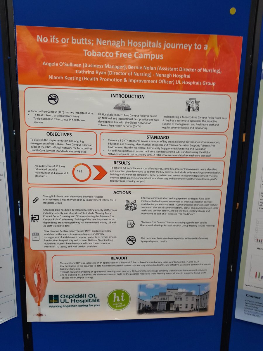 Niamh Keating (@niamhkea) on Twitter photo Delighted to present a poster at todays audit conference <a href="/ULHospitals/">Follow @HSEMidWest</a>. 🚭 Maintaining a tobacco free campus is not easy but with colleagues like <a href="/Berniemalone18/">Bernie Nolan</a> <a href="/ryan_cathrina/">Cathrina Ryan</a> and others at Nenagh hospital we are making good progress #ULHGAuditConf <a href="/martinablake76/">Martina Blake</a> <a href="/HSEQuitTeam/">HSE QUIT Team</a> Delighted to present a poster at todays audit conference <a href="/ULHospitals/">Follow @HSEMidWest</a>. 🚭 Maintaining a tobacco free campus is not easy but with colleagues like <a href="/Berniemalone18/">Bernie Nolan</a> <a href="/ryan_cathrina/">Cathrina Ryan</a> and others at Nenagh hospital we are making good progress #ULHGAuditConf <a href="/martinablake76/">Martina Blake</a> <a href="/HSEQuitTeam/">HSE QUIT Team</a>