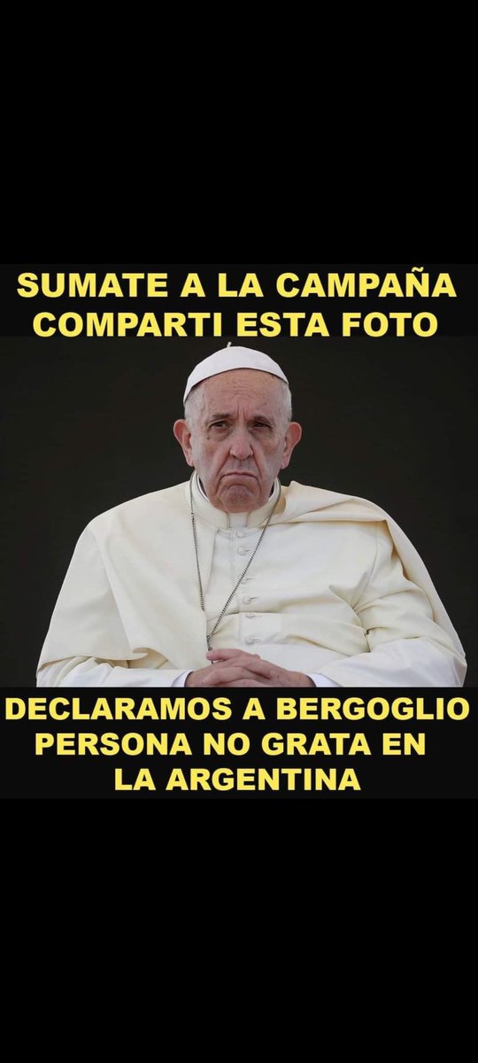 Viejo garka, no sos Bienvenido en Argentina.  No vengas, Dictador de dictadores. Narco- Vaticano 
@Pontifex_es