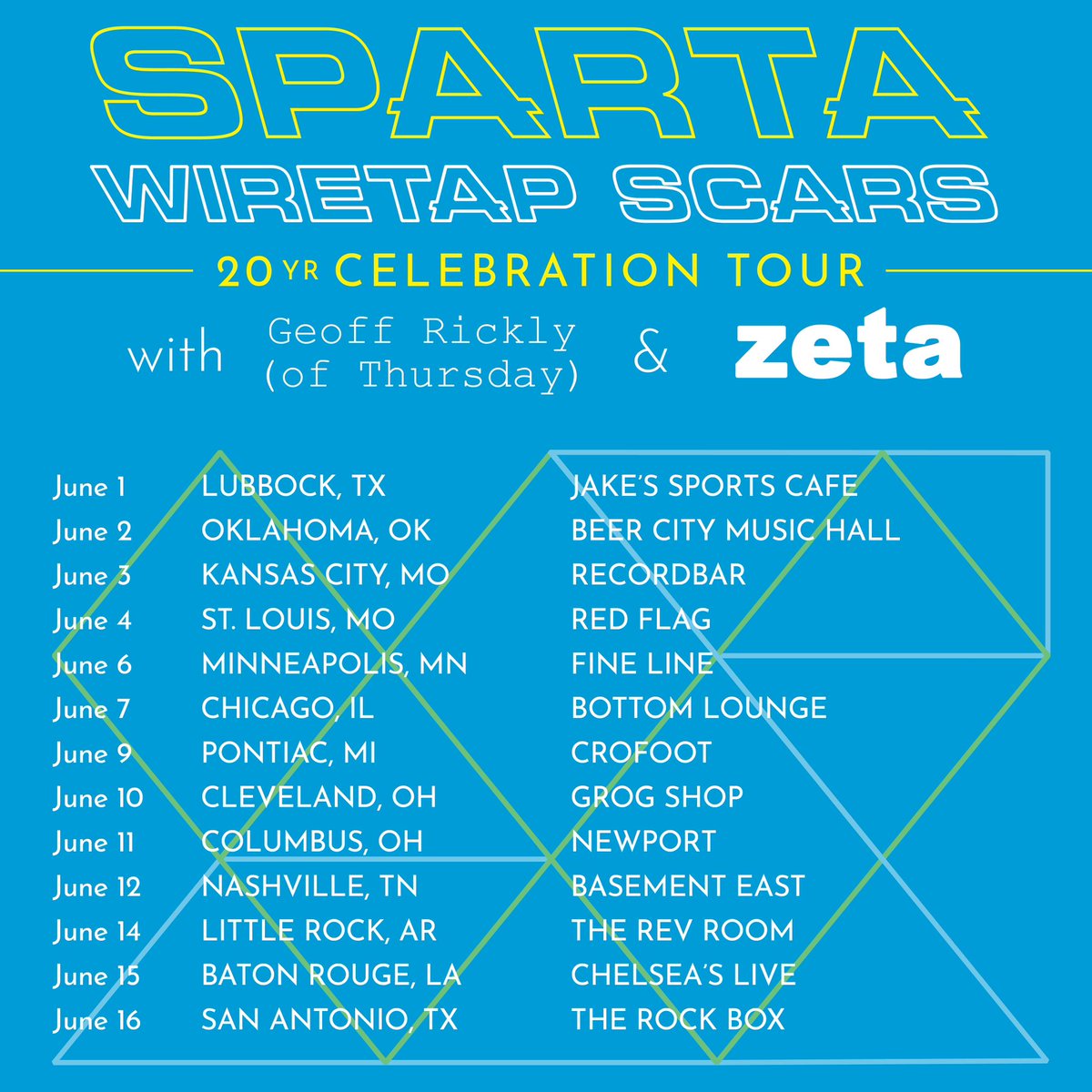 join_zeta's tweet photo. On the road again! Zeta supporting @spartaband &amp; @geoffrickly for the “Wiretap Scars” 20th year celebration

Next shows in June Tickets at https://t.co/25N1BXsb3F 🔥

📸 @watson33569 

#joinzeta #20thanniversarytour #wiretapscars20thcelebrationtour #spartaband https://t.co/vKJotMpiPq
