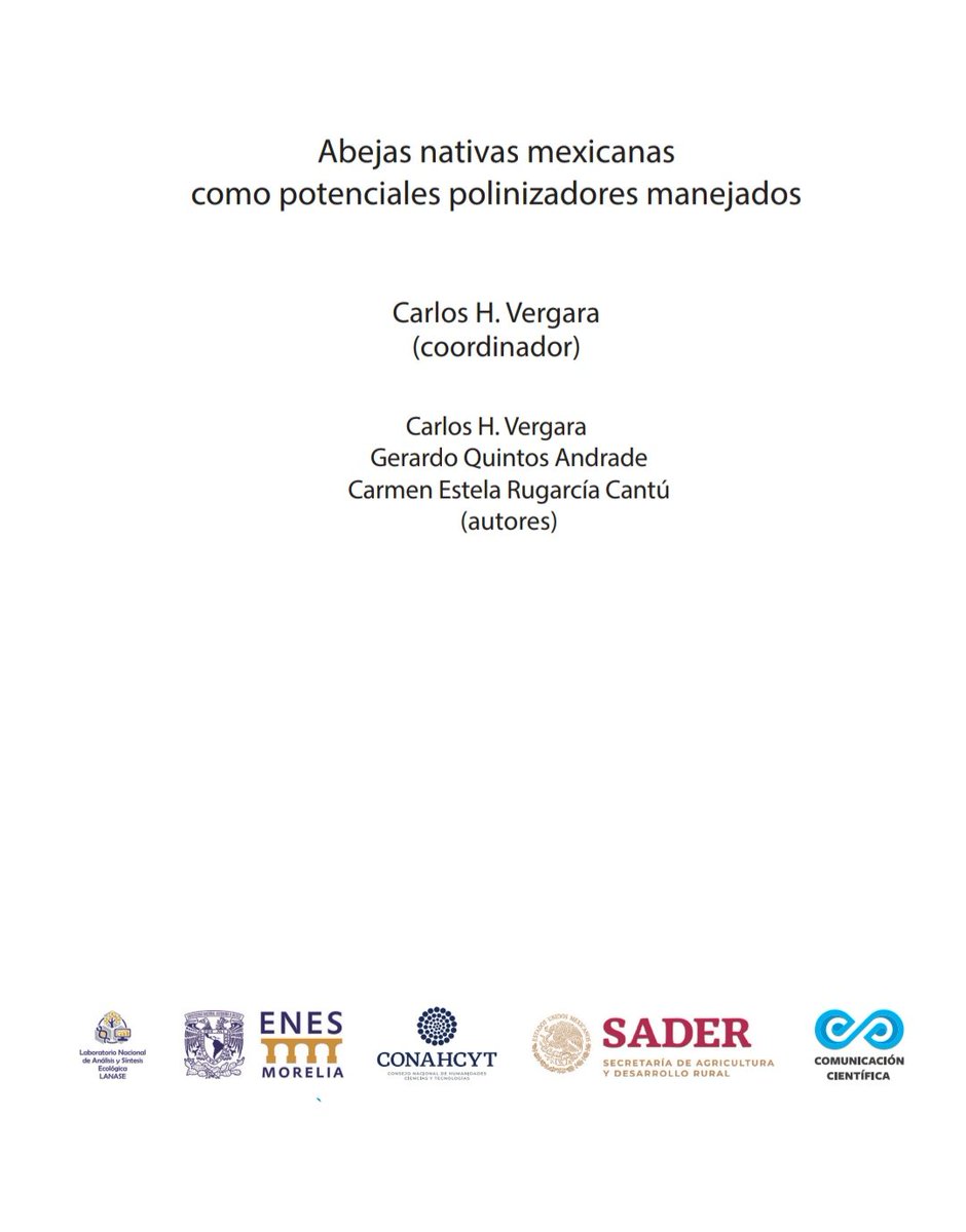 Dinagapostemon's tweet photo. Estoy muy contento porque se acaba de publicar este bello libro en el que forme parte como autor! Trata de ver el potencial de las abejas nativas cómo protagonistas en la polinización de diversos cultivos de México!
Lo pueden descargar desde: https://t.co/CxAFQz98aY https://t.co/eWpgBS5tep