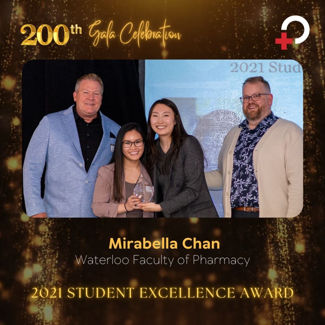 Each year we recognize exceptional students who perform a placement with Wholehealth. Our Student Excellence Award winner for 2021 was Mirabella Chan from the University of Waterloo! Thank you Mirabella for your initiative and work on programs (Allergy, Naloxone, Mental Health)!