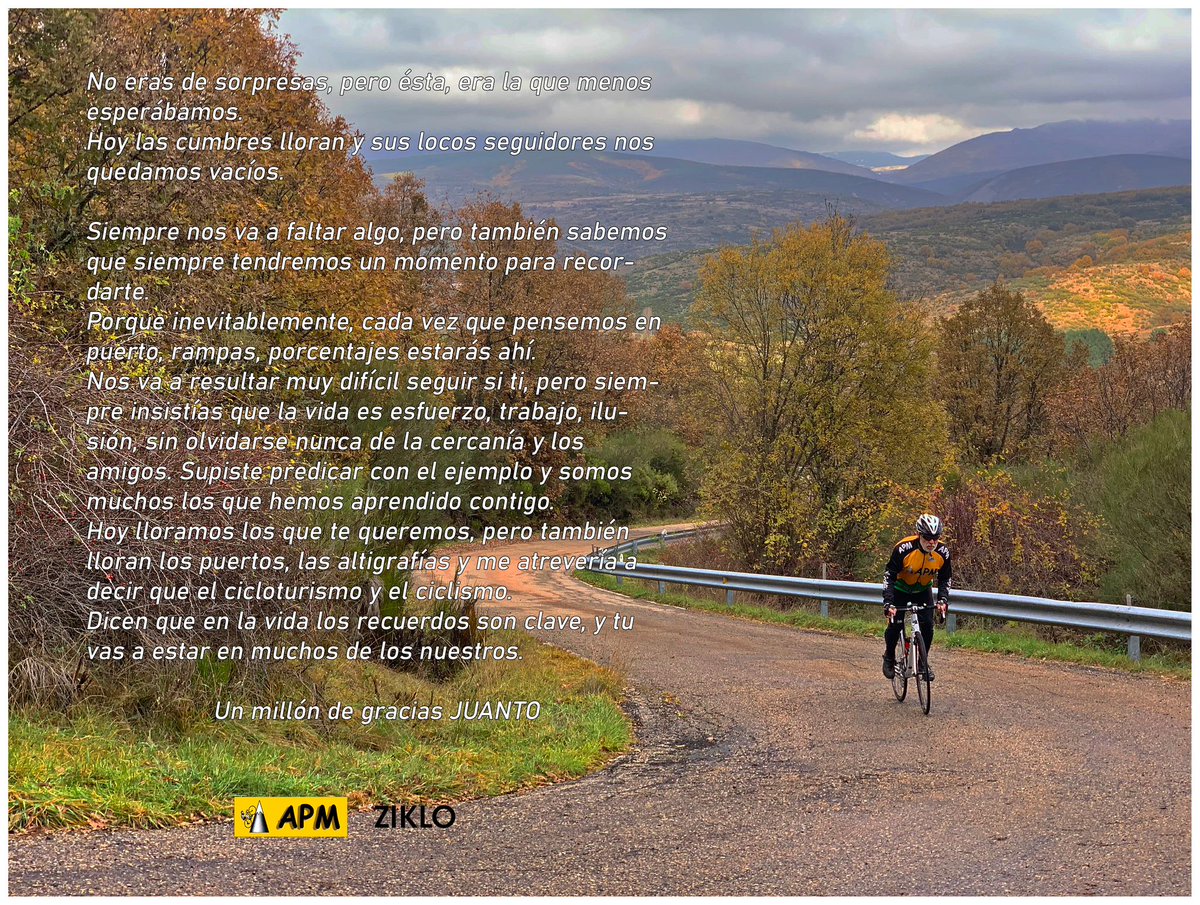 SainzLm's tweet photo. #Obituario
Palabras impecables desde @altimetrias_apm. Nada más que añadir.
#Juanto
#JuantoUribarri
#HastaSiempre https://t.co/le1ozyNvpf