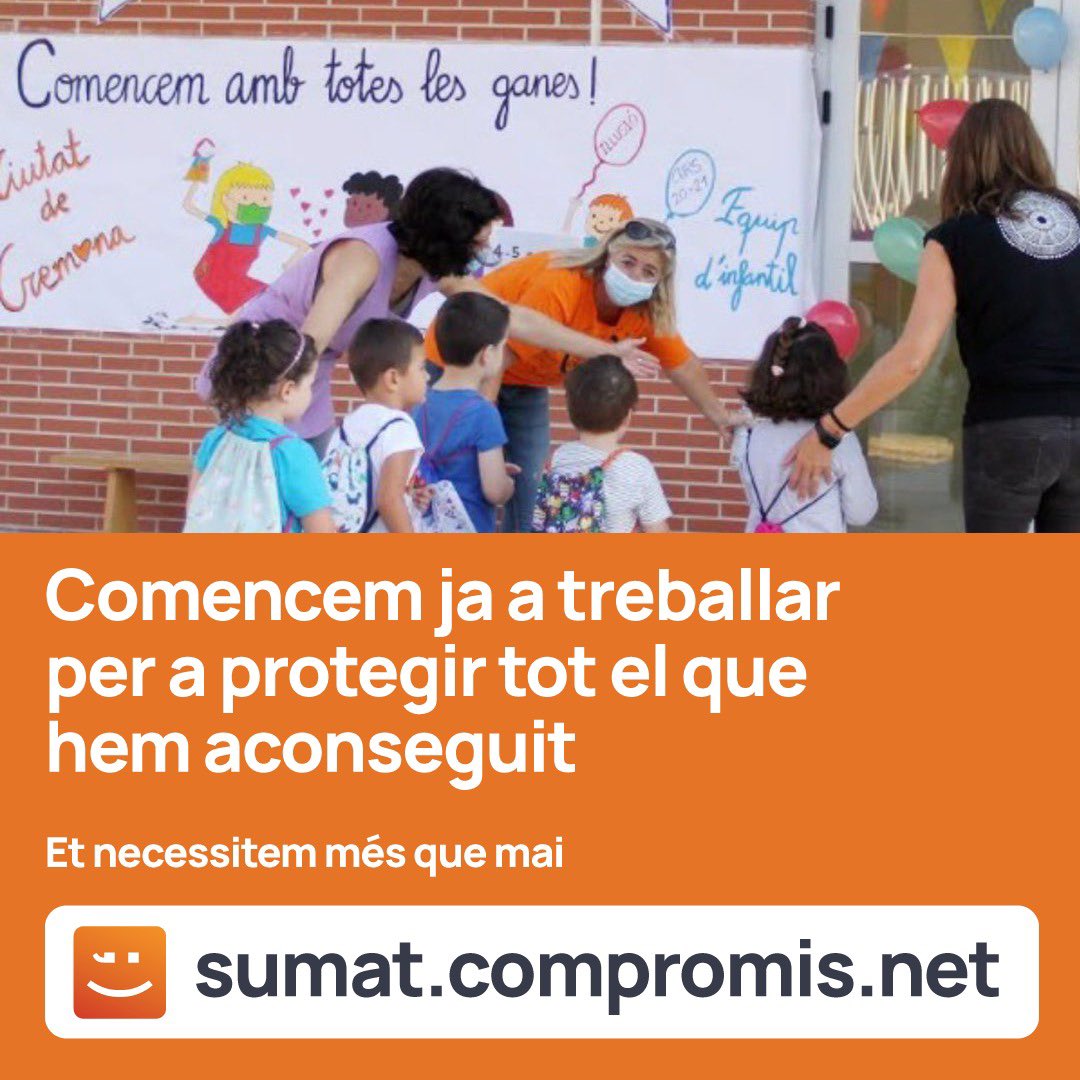 🧡 Des d’anit no paren de créixer les noves persones que vos apunteu al nostre projecte. Només tenim paraules d’agraïment.

💪 Comencem ja a treballar i vos necessitem a totes i tots.

✊ Suma’t a guanyar el futur!

sumat.compromis.net