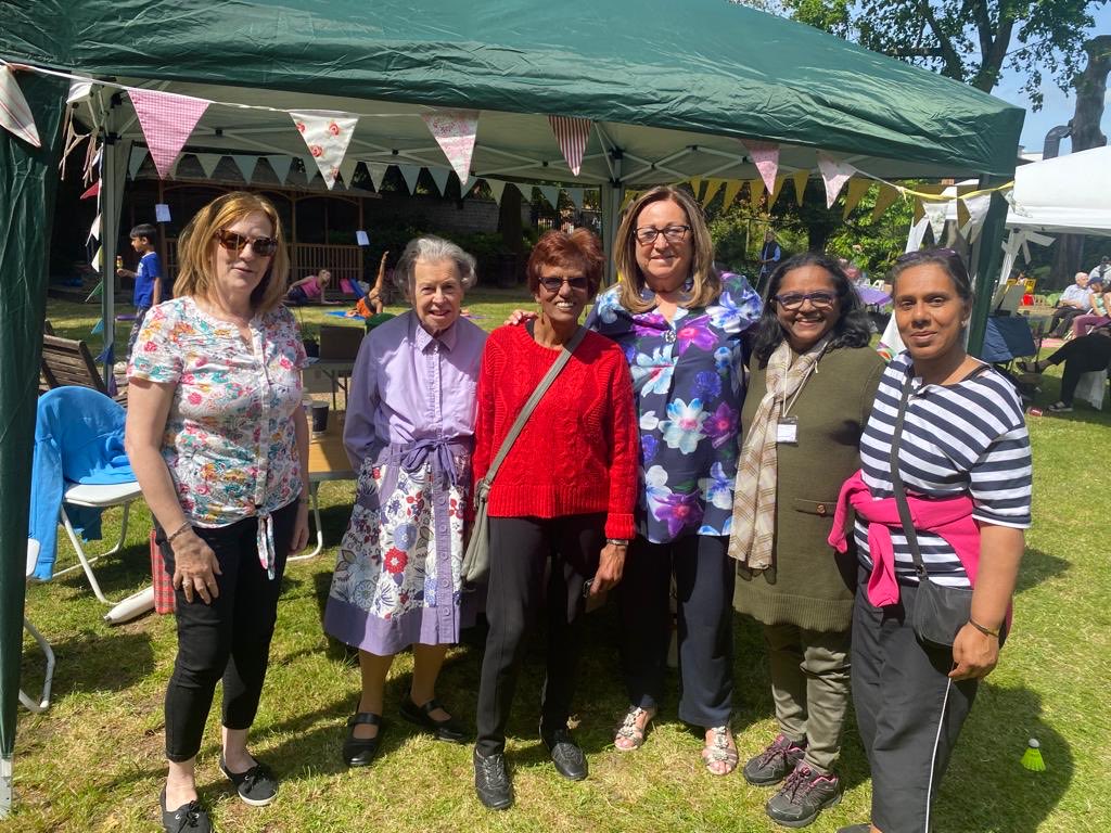 Stanmore Society volunteers and Cllr. Marilyn Ashton at the Health and Well-being Fayre, held on Sunday in Bernays Gardens, Stanmore. A good time was had by all.