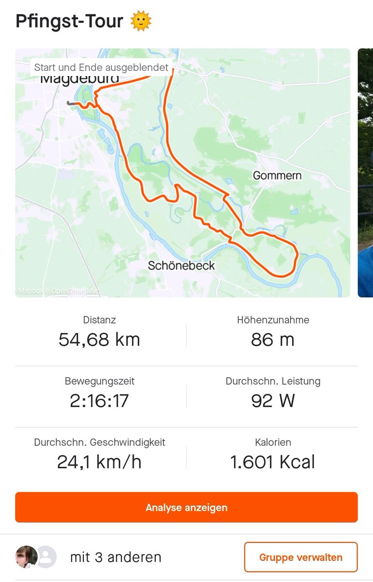 Zwei gemeinsame Radtouren (Sa & Mo) am verlängertem Wochenende mit verschiedenen Mitgliedern und Freunden. 🚴🚴‍♀️🚴‍♂️ Einmal gemütlich zum Wasserstraßenkreuz und das andere Mal etwas schneller über Pretzien 🌞😎