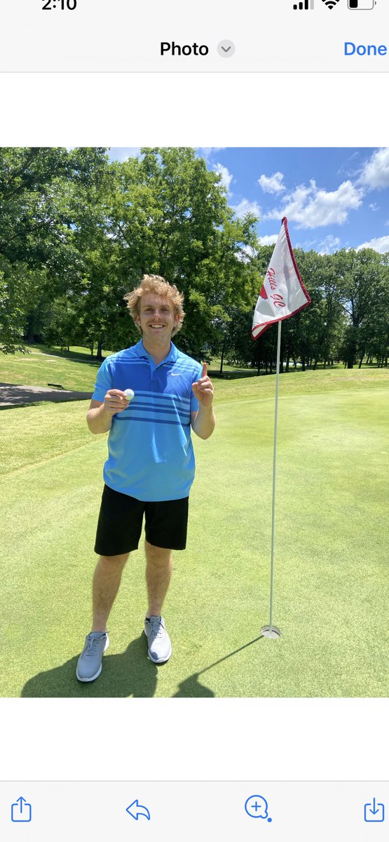 My Son ⁦@NoahOwens9⁩ got his First hole in One today #16 175 yards at Country Hills! ⛳️⛳️