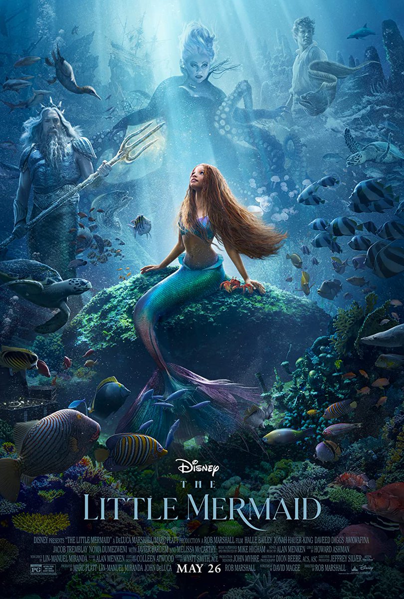 7/10 #thelittlemermaid is a decent #remake of the #animation #classic.  @HalleBailey is a remarkable #Ariel, & @melissamccarthy is a great #ursula.  The big issue is effects related. 

#NEWREVIEW #review #movie #film @Disney #disney @DisneyStudios #disneystudios #1980s