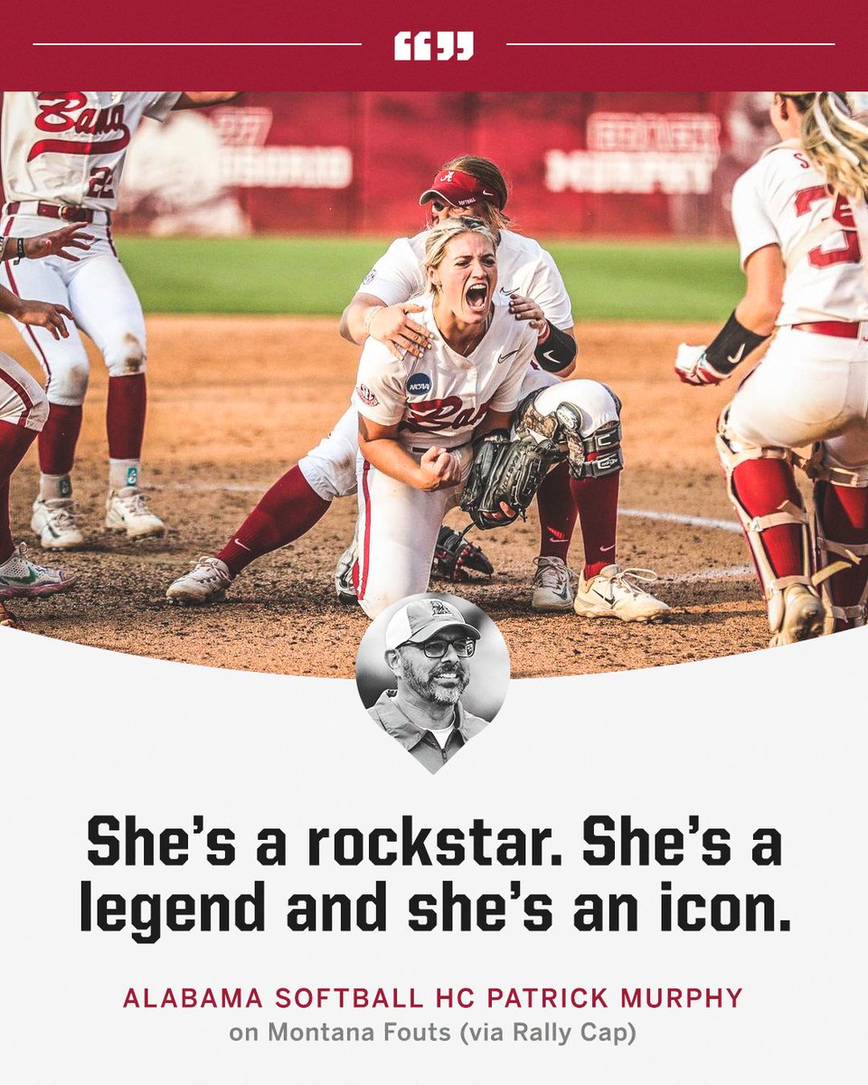 Montana Fouts is one of the all-time greats 👏

(📸 @AlabamaSB)