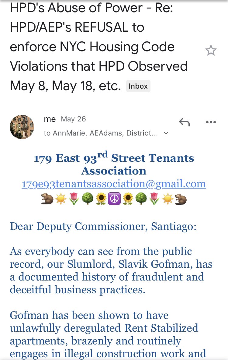 17993rd's tweet photo. 1/3 So @ 9:40AM, the TA accuses @NYCHousing of an #AbuseOfPower for failing to issue violations for defective &amp; violative conditions observed by #HPD #AEP Inspectors (documented on #tenants’ security cams) &amp; later the same day, #HPD again bends over for our #Slumlord, discharging https://t.co/ziAoRMxNiR