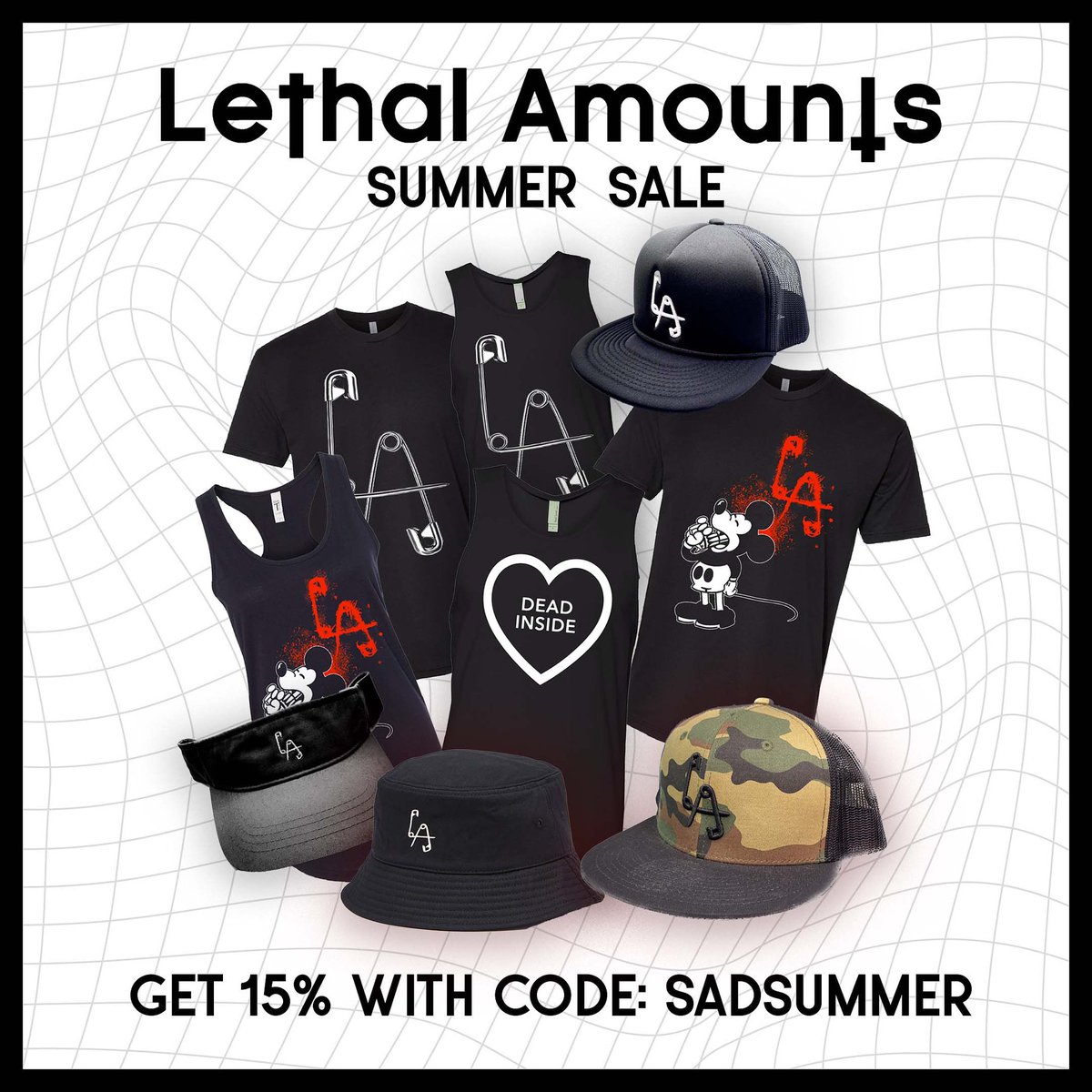 lethalamounts's tweet image. As the gloom and doom dissipates and the sun starts to creep in…gear up with new tees, tanks and more. ❤️‍🔥15% off everything online through today with code sadsummer! 

lethalamounts.com
