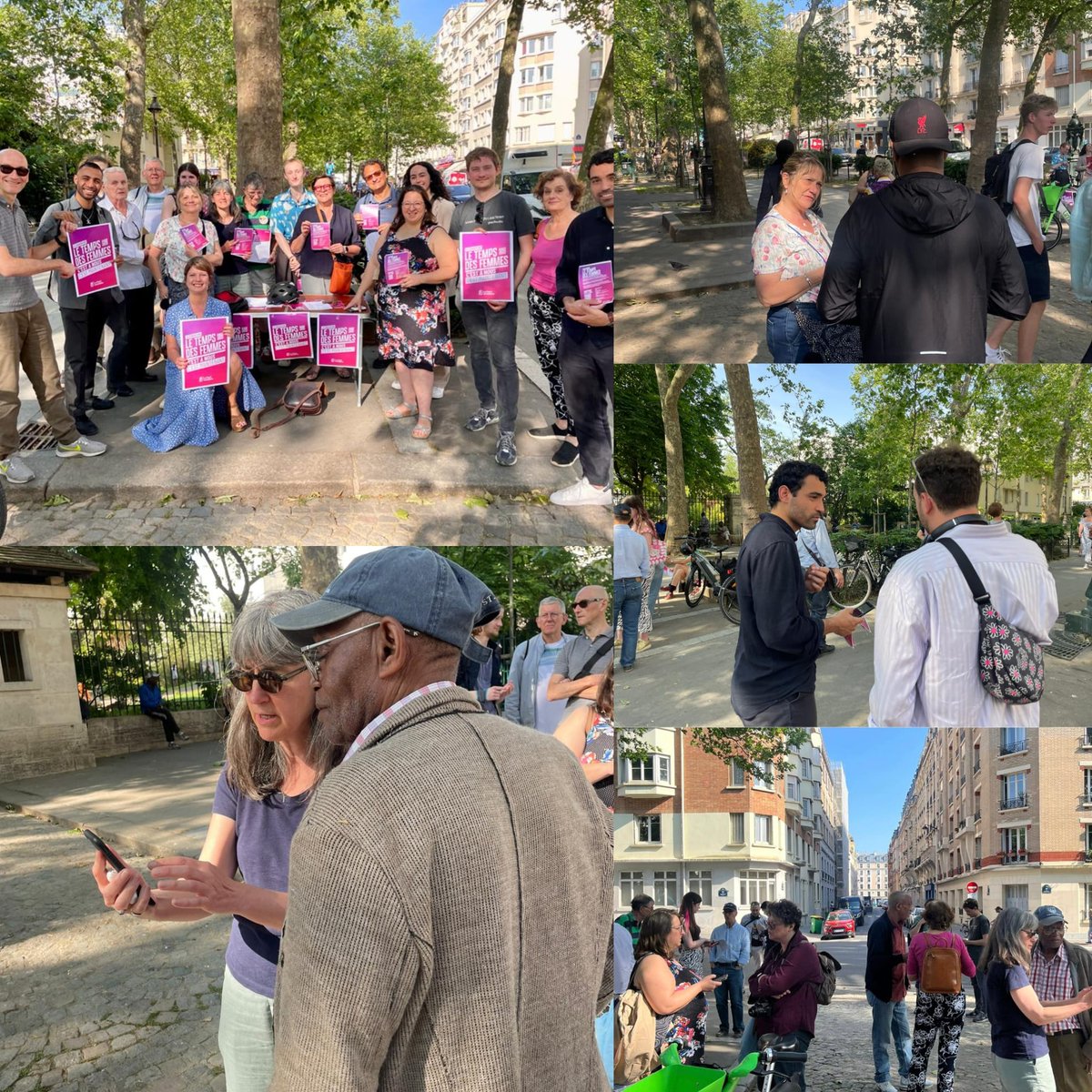stochementfab's tweet photo. 🟣 Femmes et hommes socialistes et féministes se sont retrouvés devant le square de la Roquette pour annoncer que le #tempsdesfemmes est arrivé. Les passants ont pu répondre au questionnaire sur la position des femmes en 2023. Après #paris12e bon accueil à #paris11e sous le 🌞 https://t.co/unQwhr1Wq4