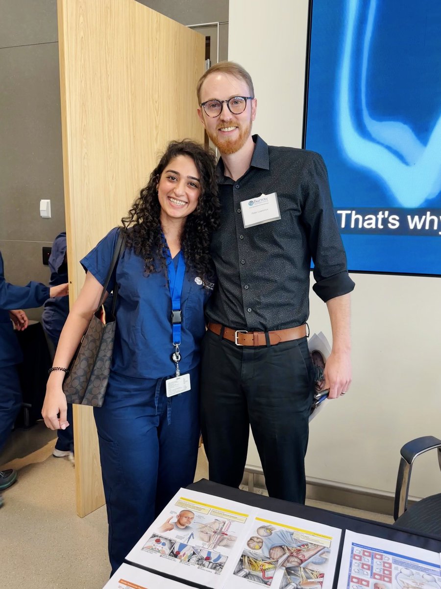 Sentience__'s tweet photo. Met @PeterMLawrence1 at the Barrow Neurological Institute (BNI) symposium and got his illustration from 7 cavernomas signed by him. Thanks, Peter. I’m still fan-girling over it! @BarrowNeuro https://t.co/K6hPwvNwhz