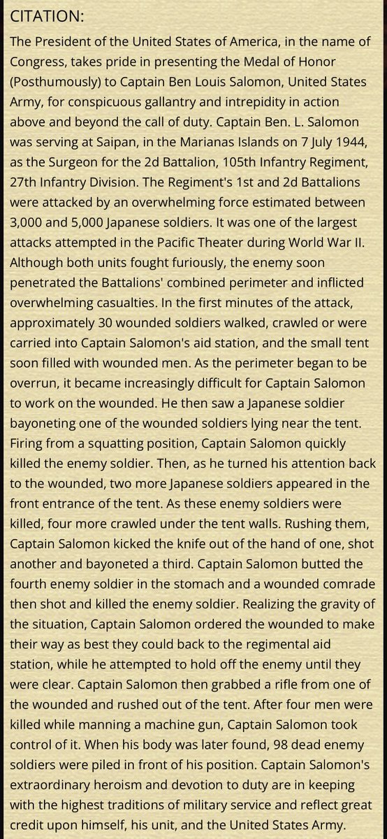 If you read only one thing on this platform today, make it this.🇺🇸

Captain Benjamin Louis Salomon

Medal of Honor

July 7, 1944