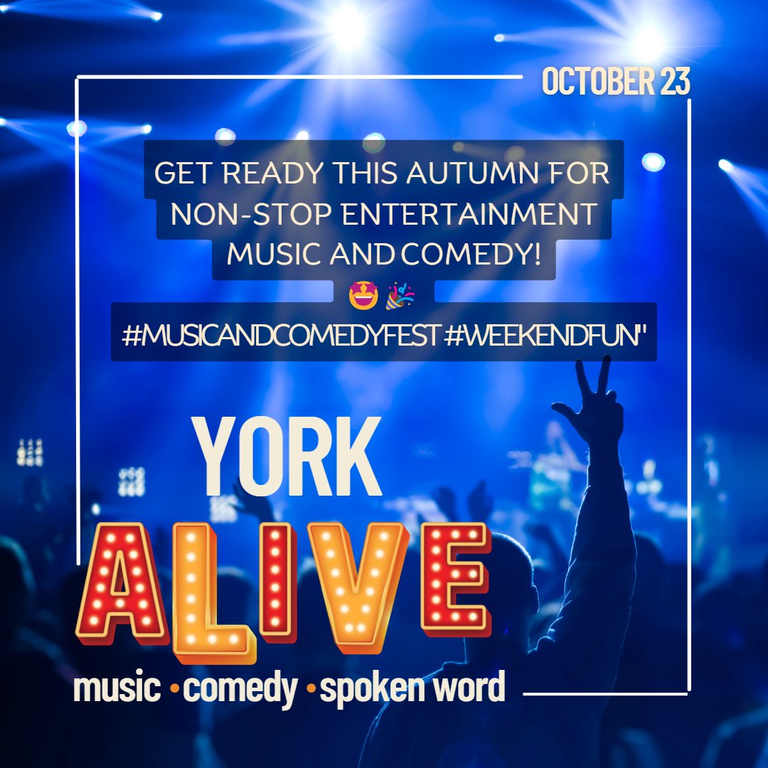 Live music, comedy and the spoken word this Autumn. Get so ready to smile so hard your face will hurt! 
#livemusic #comedy #yorkevents