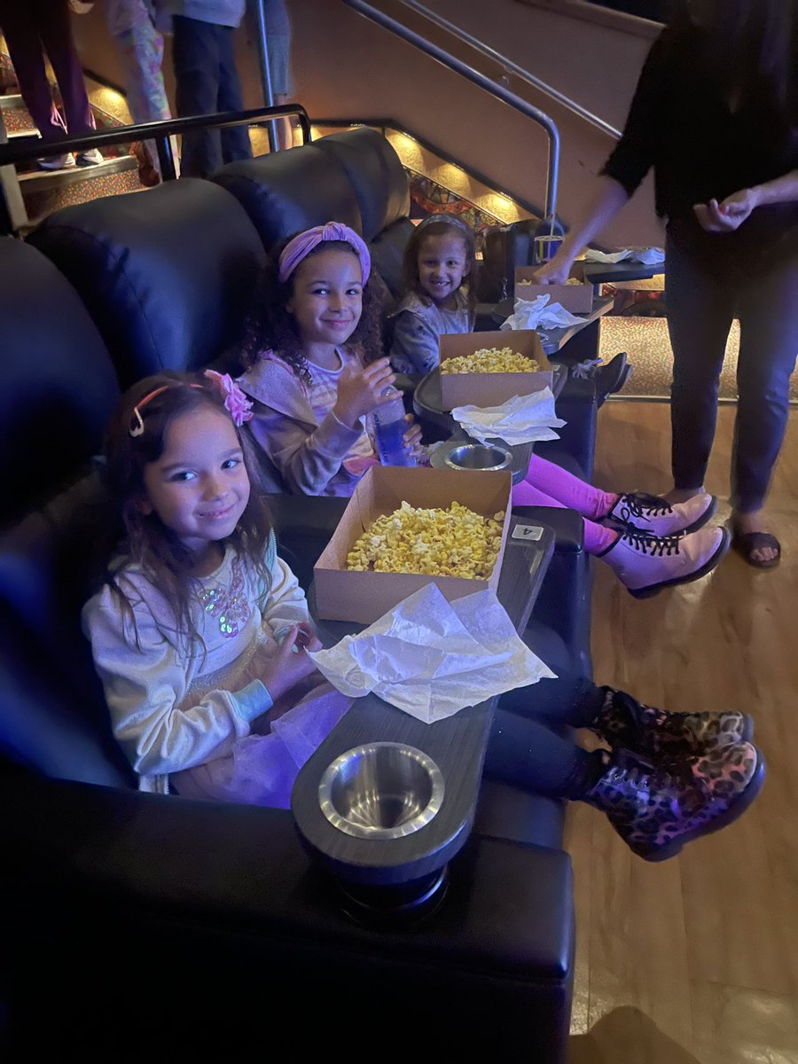 My little ladies, locked and loaded for “The Little Mermaid”!