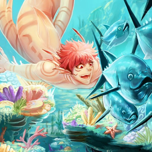 macabrecabra's tweet photo. I'm not dead! Here is a big render I recently finished  for mermay! #JujutsuuKaisen fanart of the main trio and of course Sukuna at the bottom! 

Enjoy <3 https://t.co/e7o62DTf16