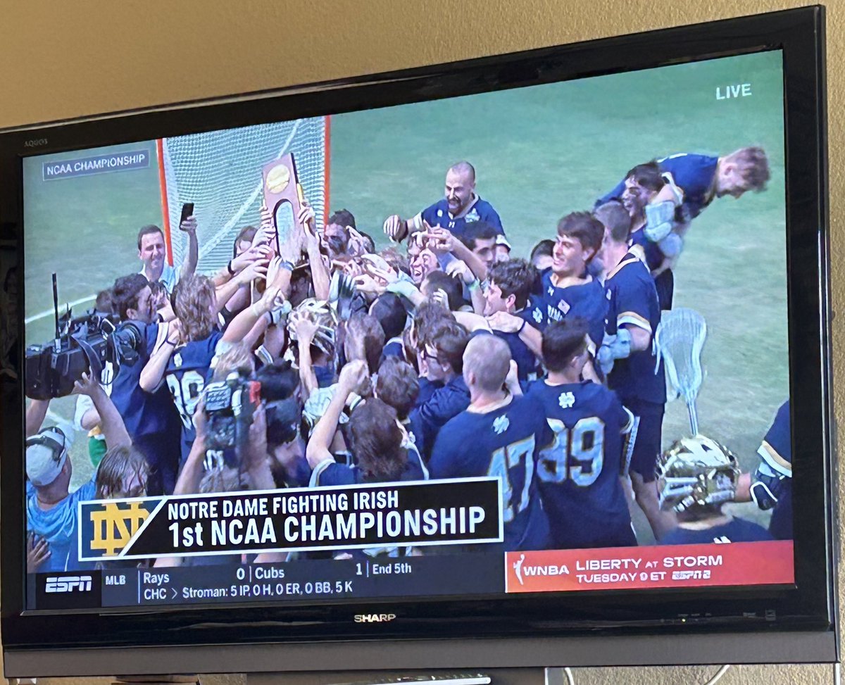 t4knee's tweet photo. Notre Dame LAX wins the Championship! https://t.co/kfENsFgeDV