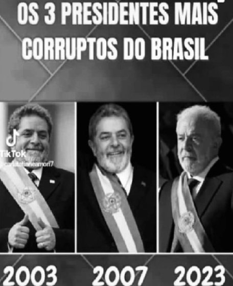 Desgoverno Lula 2023, o pior da história mundial.
#PL2630nao
#MiriamLeitãoDesinforma
#GloboGenocida
#GloboDesinforma
#LulaNaCadeia 
#LulaGenocida
#LulaRacista
#LulaCorrupto
#CassaçãoMinistrosSTF
#STFvergonhaNacional
#CadeiaTodosCorruptos
#LulaNazista
#LulaFascista