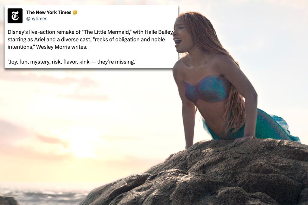 nypost's tweet photo. New York Times calls for more ‘kink’ in Disney remake of children’s classic ‘The Little Mermaid’ https://t.co/9y3wl3nbkP https://t.co/ulJKuiAwWu